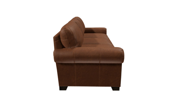 Klaussner Wellington Leather Traditional Rolled Arm Sofa Collection-jennifer Furniture