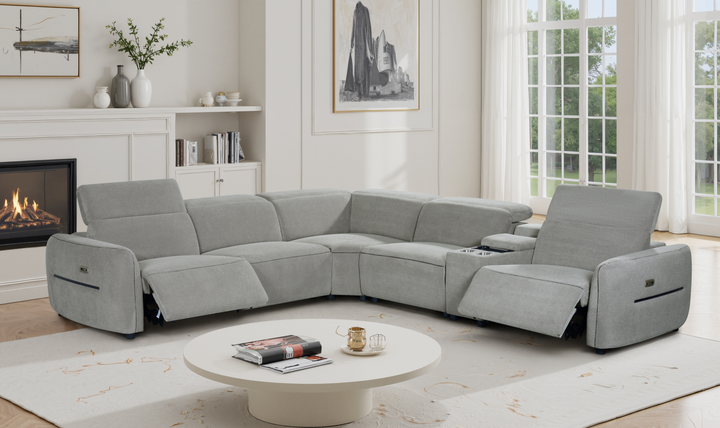 Klaussner Zenith Power Motion Reclining Sectional Sofa-Jennifer Furniture
