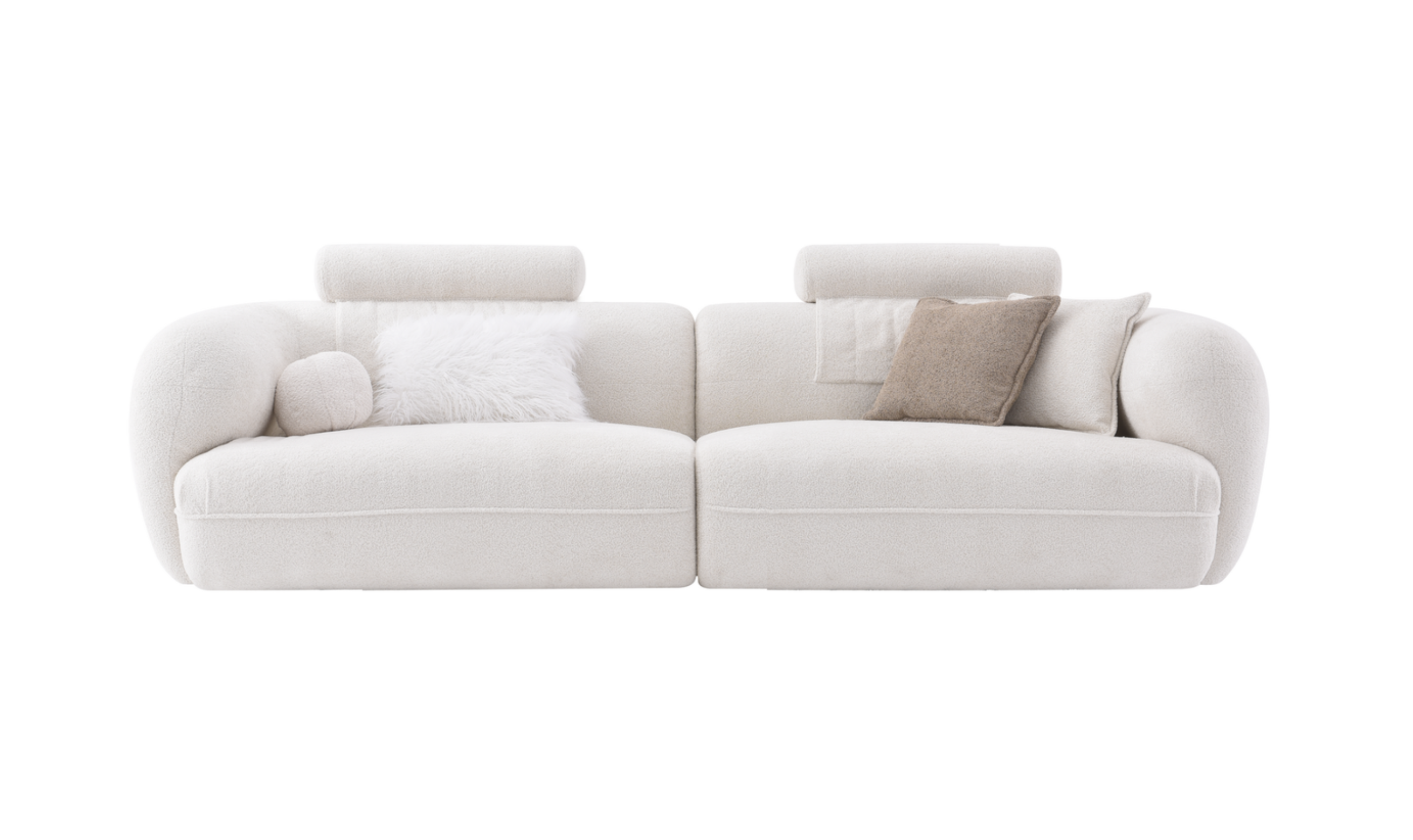 Klaussner Accordo Cream Fabric Sofa-Jennifer Furniture