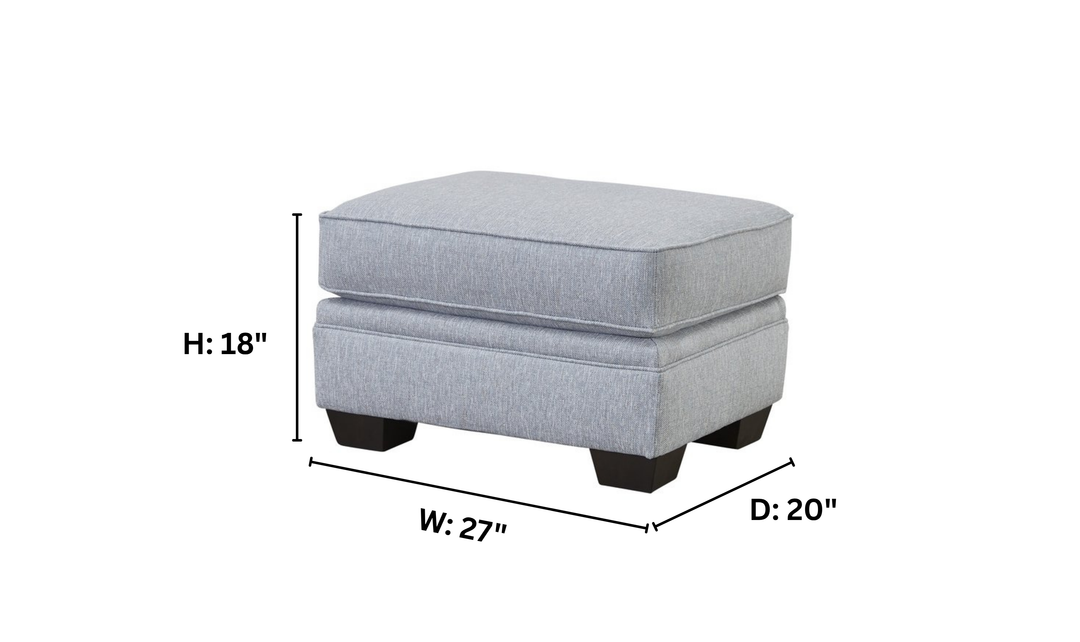 Klaussner Addison Fabric Ottoman-JenniferFurniture
