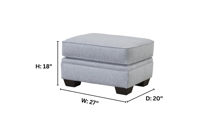 Klaussner Addison Fabric Ottoman-JenniferFurniture