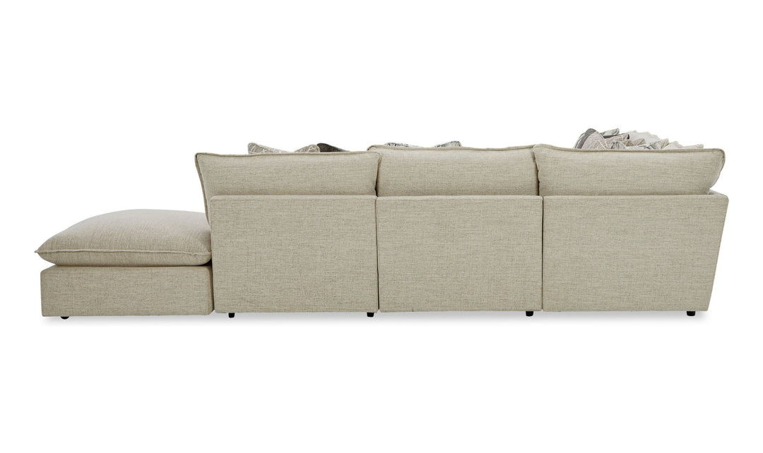Klaussner Alderbrook Fabric Modular Sectional Sofa with Bumper Ottoman-Jennifer Furniture