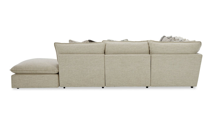 Klaussner Alderbrook Fabric Modular Sectional Sofa with Bumper Ottoman-Jennifer Furniture
