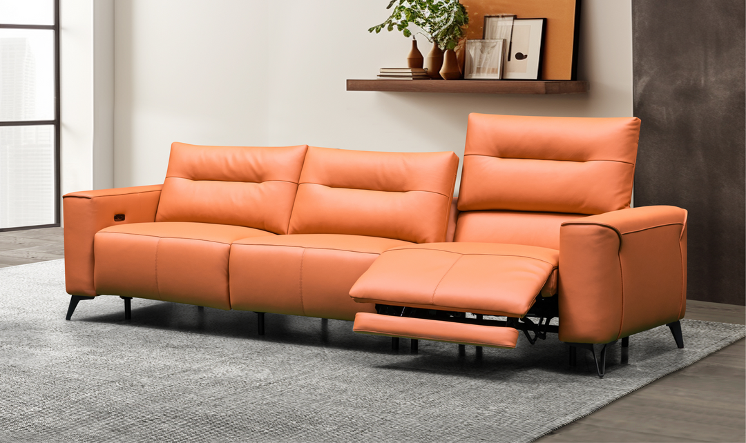 Klaussner Alessandro 3-Seater Leather Power Recliner Sofa-Jennifer Furniture