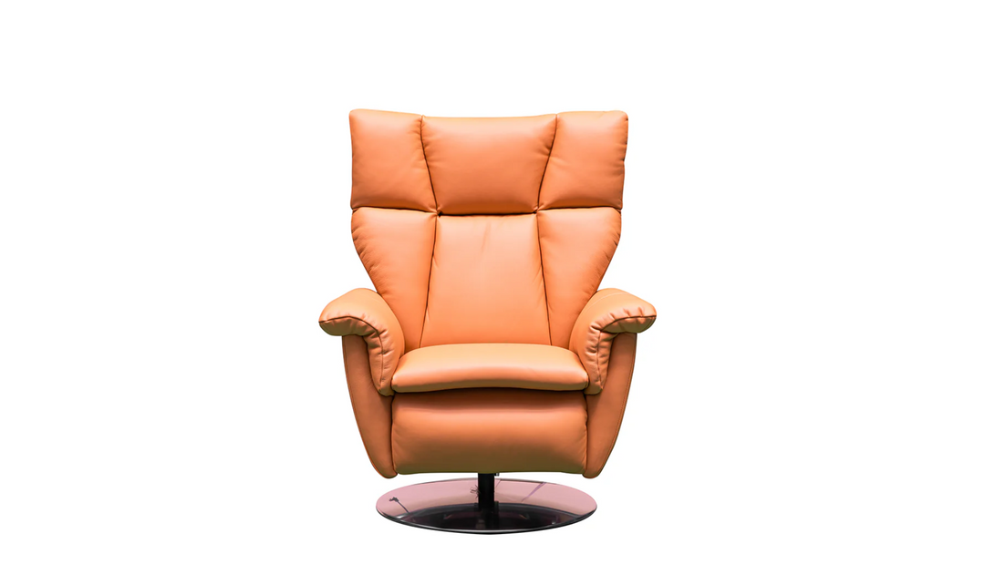 Klaussner Alessandro Double Power Recliner Leather Swivel Chair with Cushion Arms-Jennifer Furniture