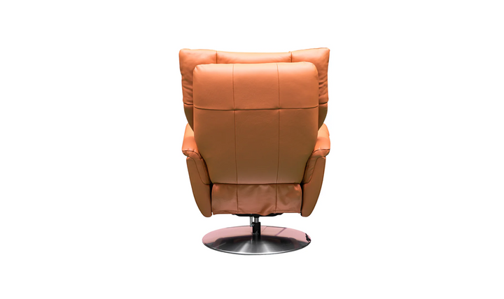 Klaussner Alessandro Double Power Recliner Leather Swivel Chair with Cushion Arms-Jennifer Furniture