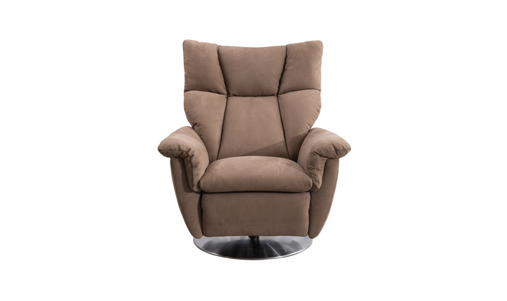 Klaussner Alessandro Double Power Recliner Leather Swivel Chair with Cushion Arms-Jennifer Furniture