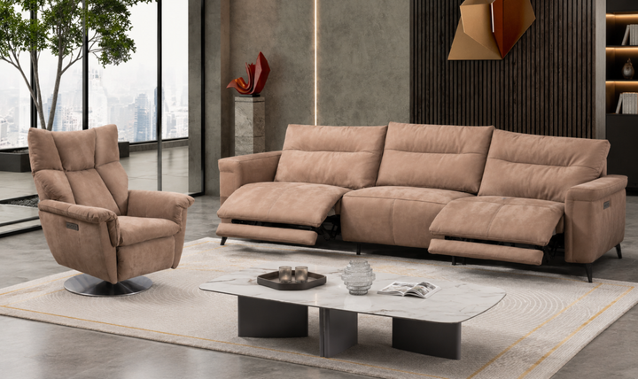 Klaussner Alessandro Italian Leather Power Reclining Living Room Set