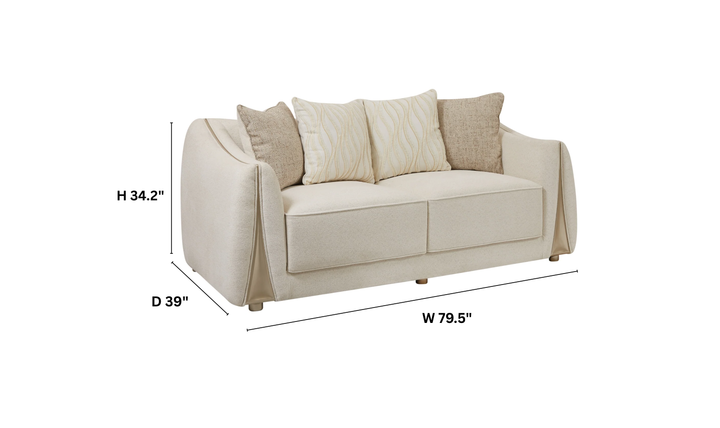 Klaussner Amarylis Loveseat in Champagne Gold Finish