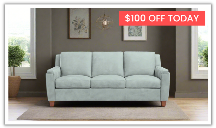 Di Gio Malmo 3-Seater Leather Queen Sleeper Sofa in Blue-Jennifer Furniture