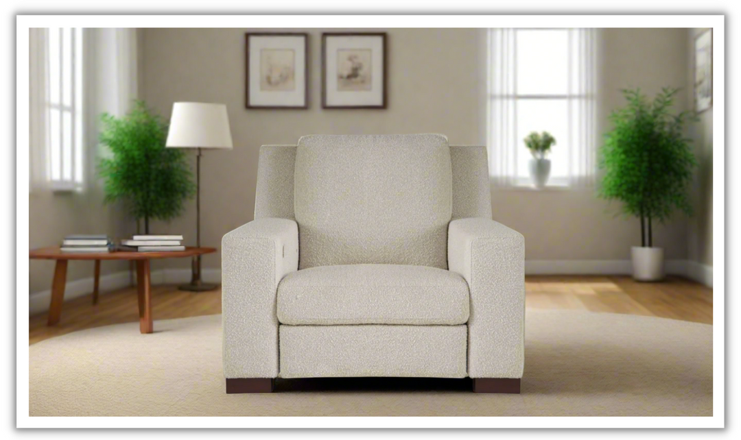 Universal Rhodes Power Motion Recliner Chair in Snow