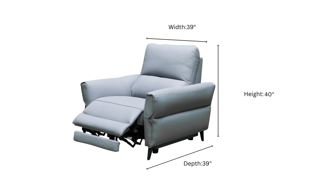 Klaussner Armonia Blue Leather Power Reclining Chair