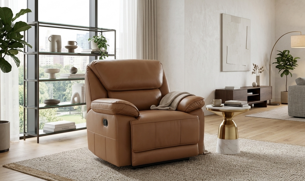 Klaussner Ashton Leather Power Reclining Chair-Jennifer Furniturre