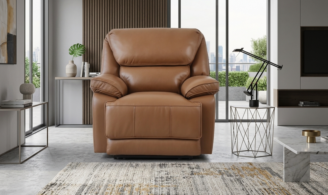 Klaussner Ashton Leather Power Reclining Chair-Jennifer Furniturre