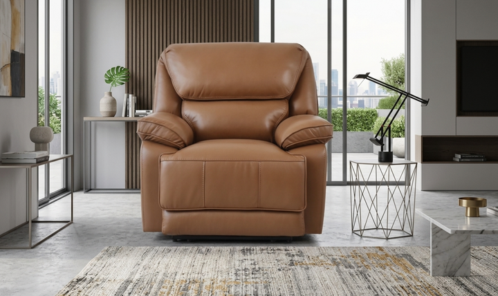 Klaussner Ashton Leather Power Reclining Chair-Jennifer Furniturre
