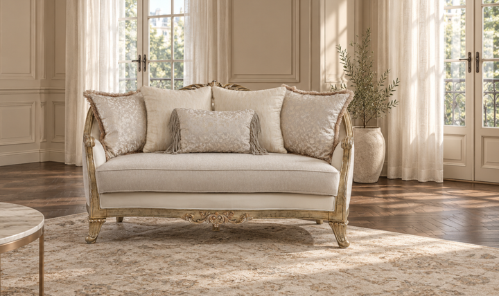 Klaussner Bellalynn Luxury 2 Seater Loveseat in Antique Brown