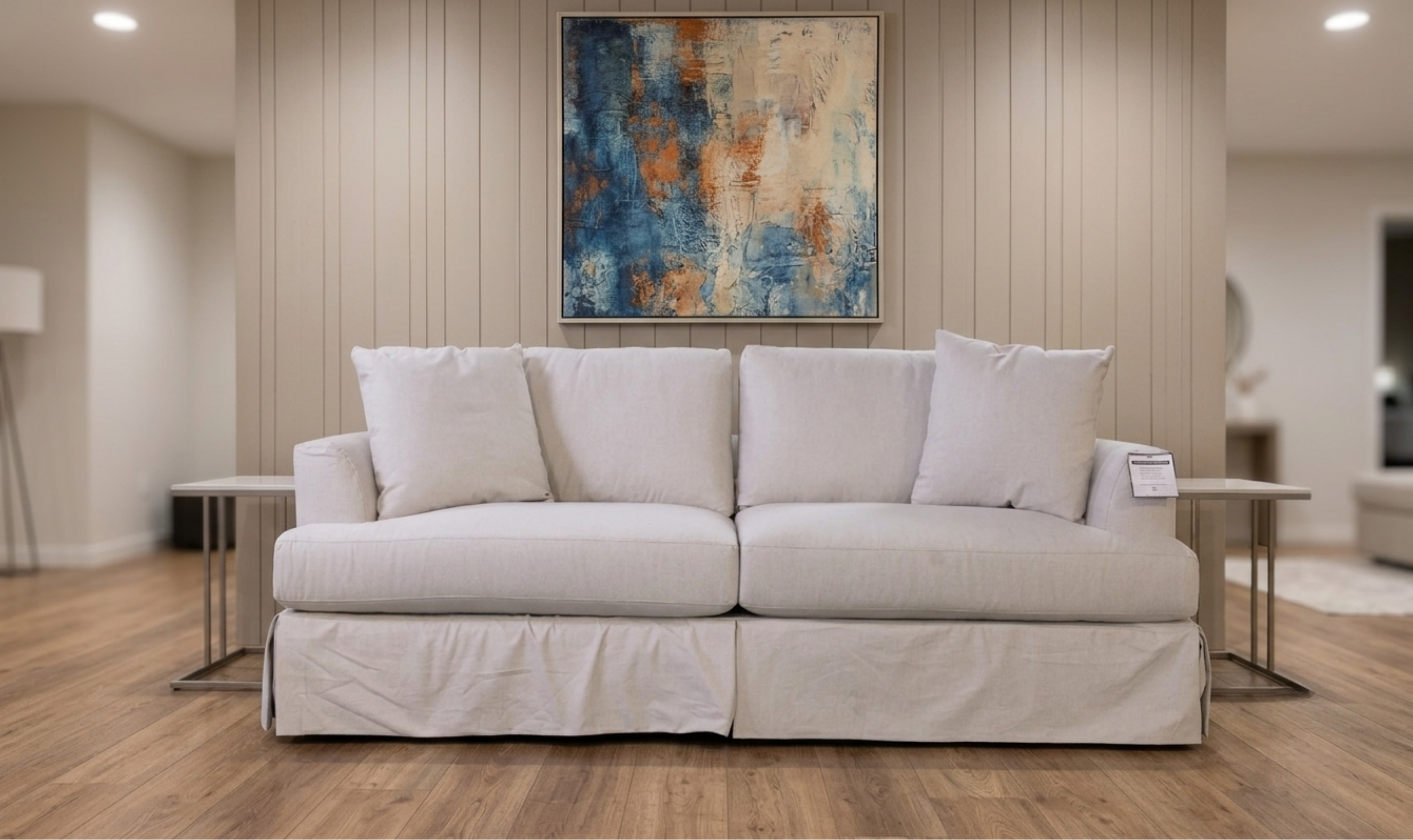Klaussner Bentley Fabric Slipcover Sleeper Sofa with Track Arms-Jennifer Furniture