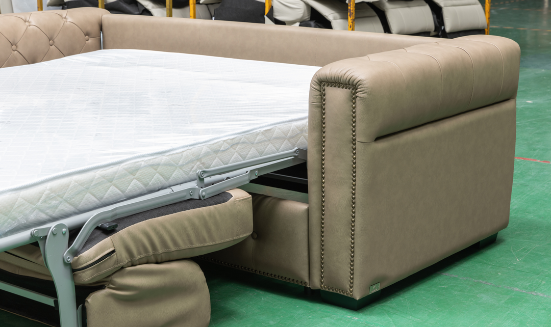 Klaussner Callas Italian Leather Queen Sleeper Sofa - Luxury Overnight Collection