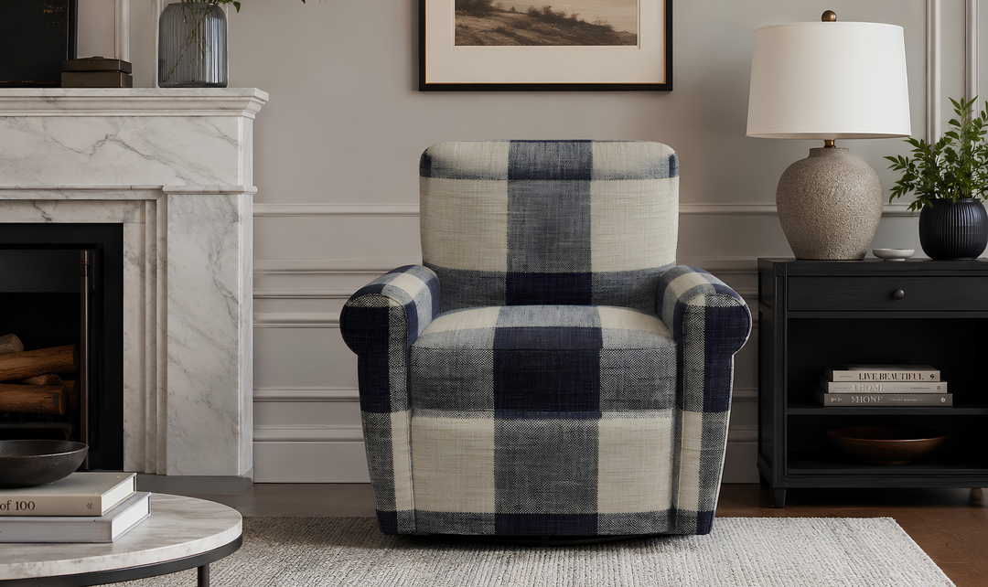 Klaussner Casaford Fabric Swivel Chair with Tight Back
