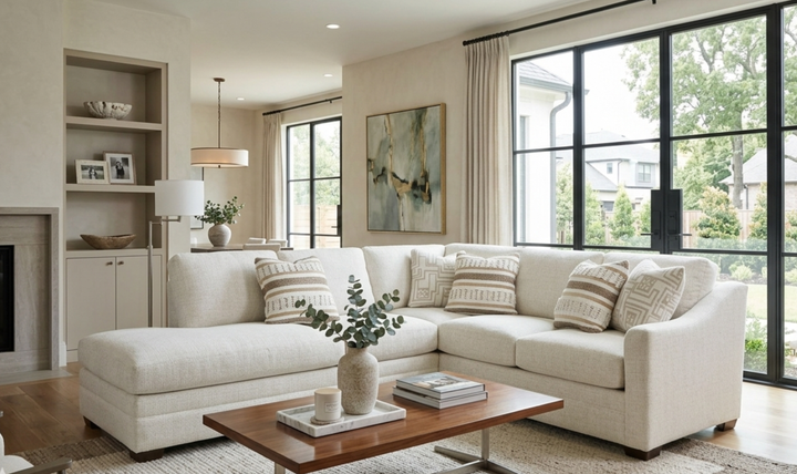 Klaussner Crestview Fabric Modular Sectional with Bumper Chaise-jennifer Furniture