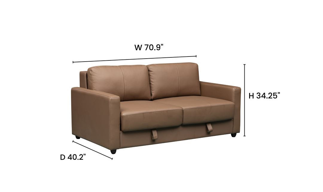 Klaussner Cuddle Queen Leather Sleeper Sofa With Cloud Fold Function