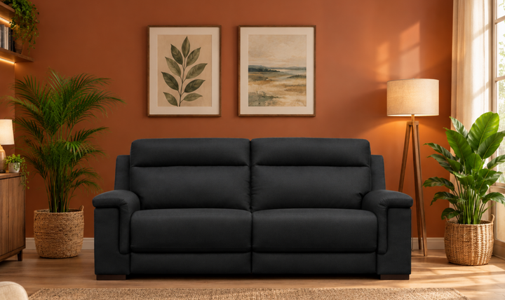 Klaussner Dakota Power Recliner Sofa With USB Port in Black