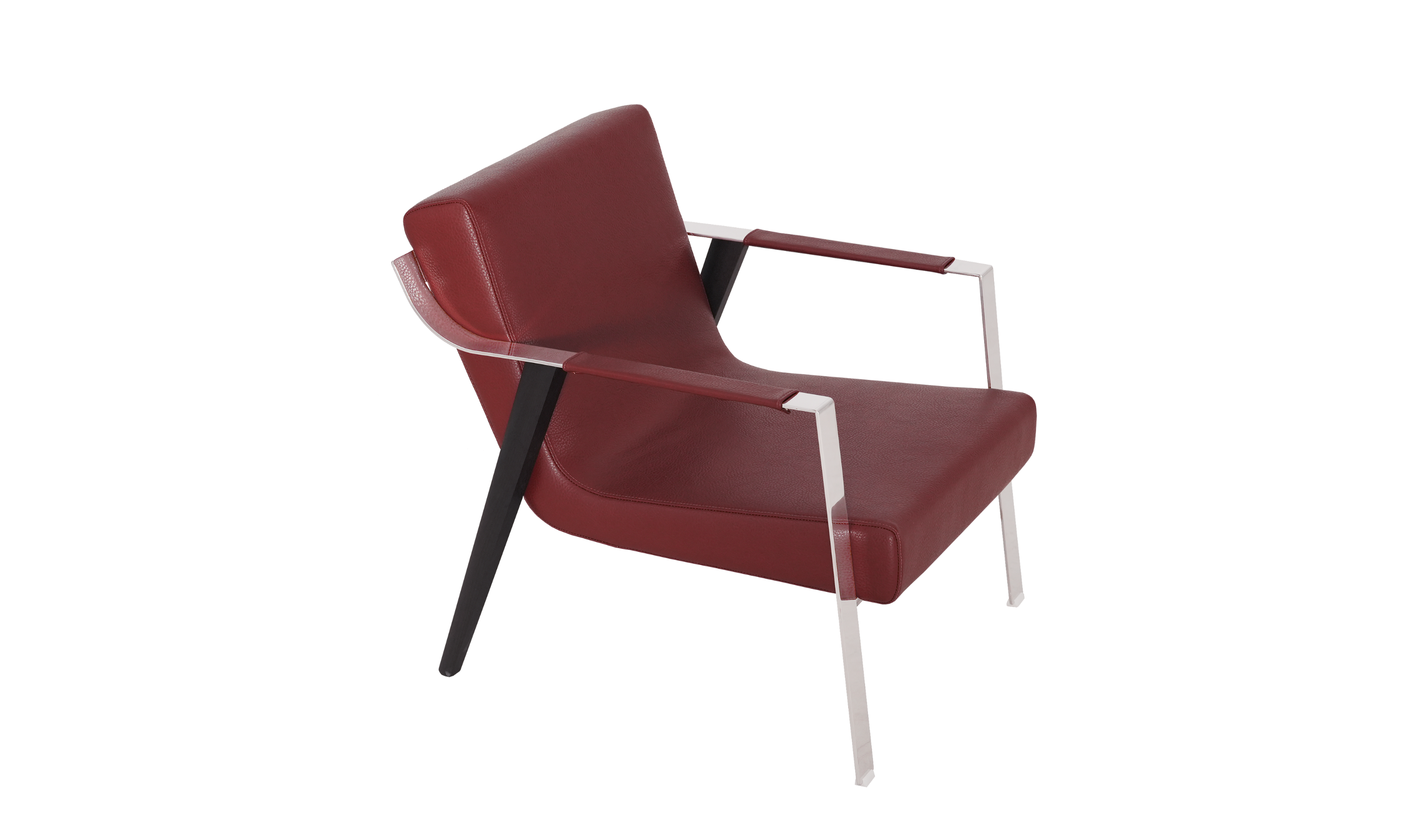 Klaussner Essenza Leather Red Lounge Chair-Jennifer Furniture