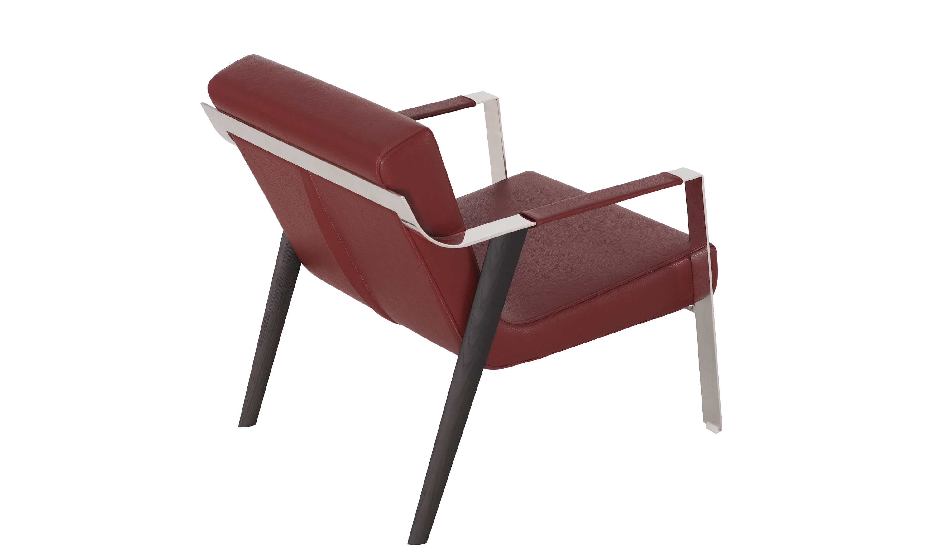 Klaussner Essenza Leather Red Lounge Chair-Jennifer Furniture