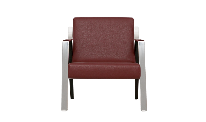 Klaussner Essenza Leather Red Lounge Chair-Jennifer Furniture