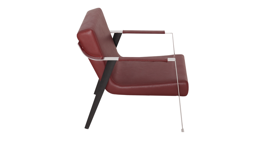 Klaussner Essenza Leather Red Lounge Chair-Jennifer Furniture