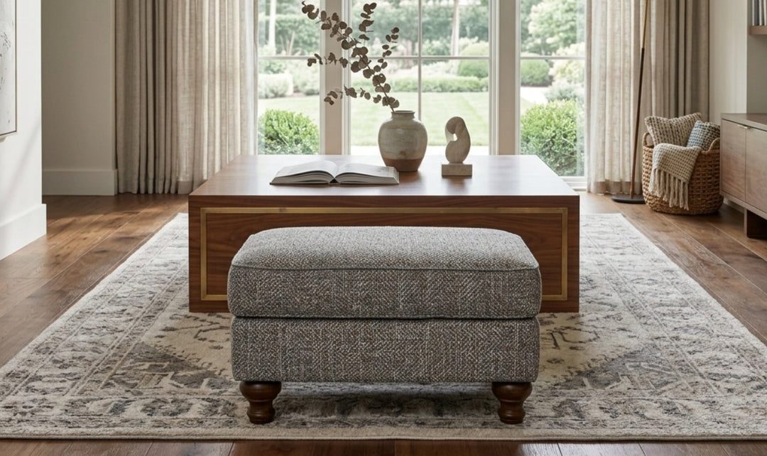 Klaussner Fairview Fabric Roll Arm Sofa with Accent Pillows