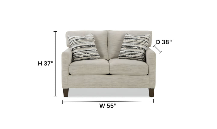 Klaussner Glenmont Fabric Track Arm Sofa with Accent Pillows
