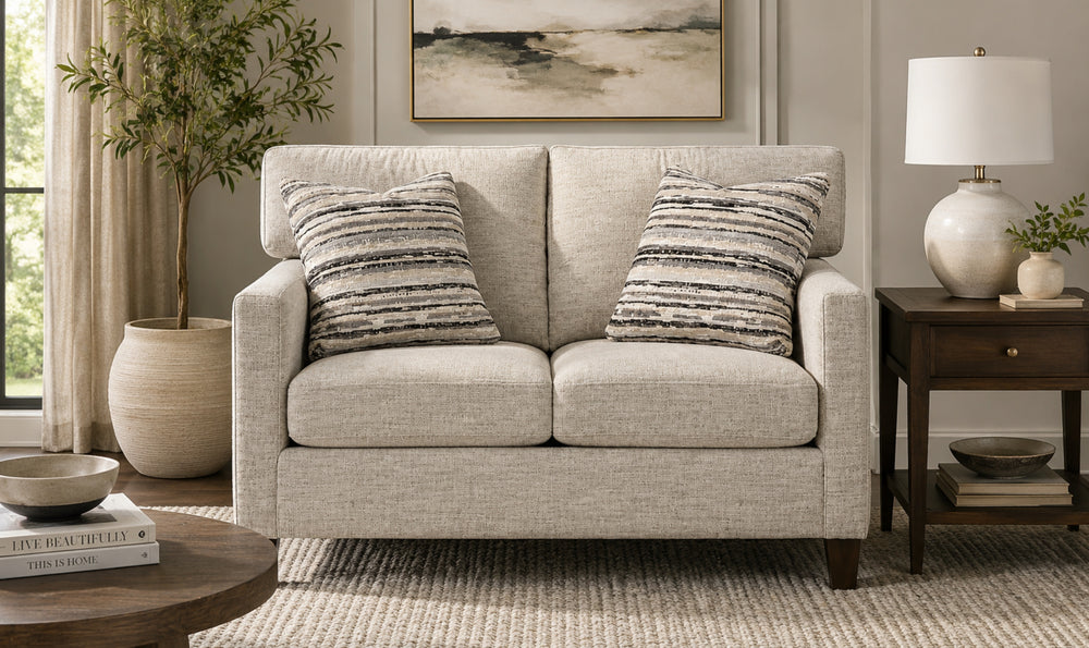 Klaussner Glenmont Fabric Track Arm Sofa with Accent Pillows-Jennifer Furniture