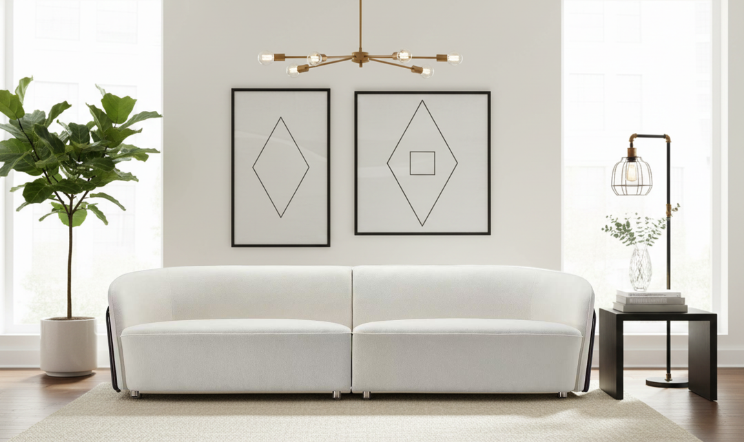 Klaussner Golden Macassar Veneer in Gloss black paint 4-Seater sofa-Jennifer Furniture