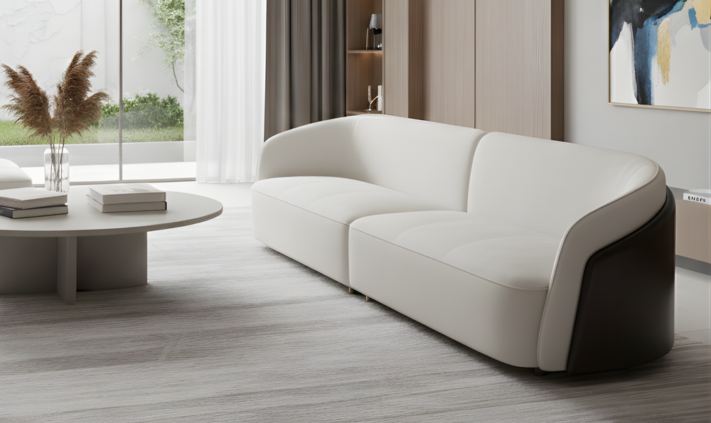 Klaussner Golden Macassar Veneer in Gloss black paint 4-Seater sofa-Jennifer Furniture