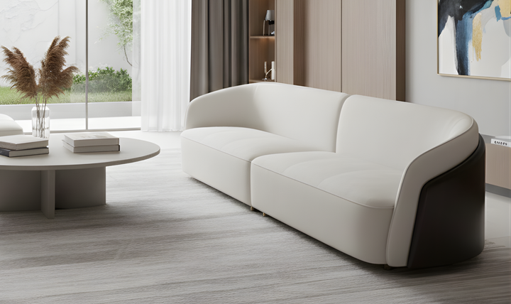 Klaussner Golden Macassar Veneer in Gloss black paint 4-Seater sofa-Jennifer Furniture