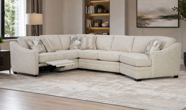 Klaussner Hartwell Fabric Sectional Sofa With Power Reclining - Jennifer furniture