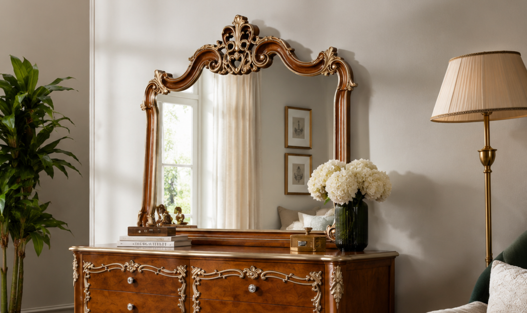 Klaussner Juliet Traditional Luxury Bedroom Mirror with Ornate Wood Frame - jennifer furniture
