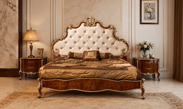 Klaussner Juliet Traditional Luxury Wooden King Size Bed-Jennifer Furniture