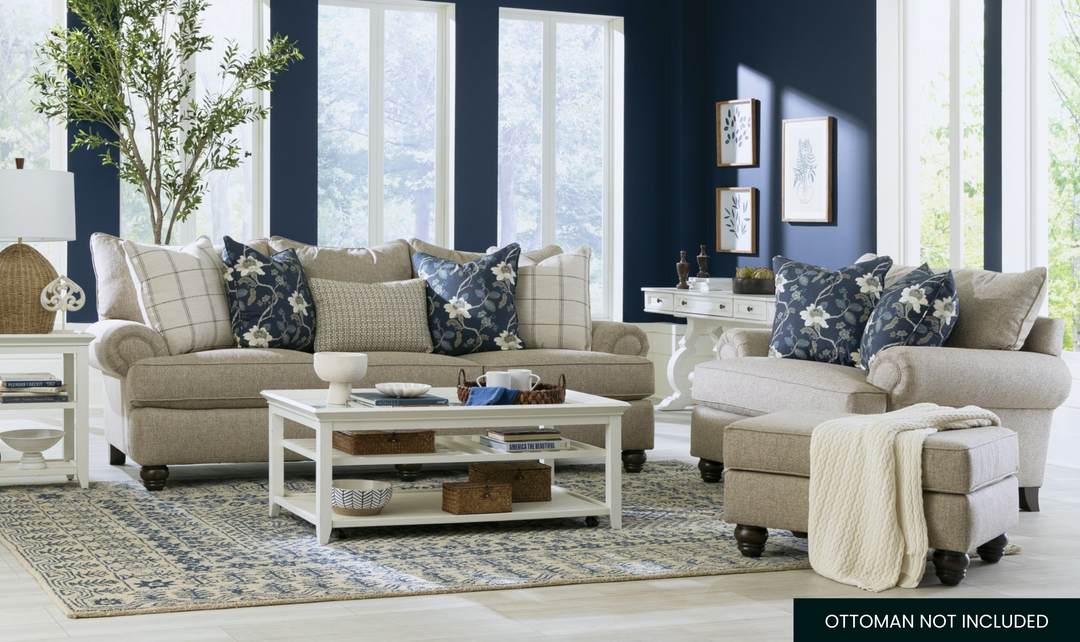 Klaussner Kensington Fabric Transitional Living Room Set - Jennifer Furniture