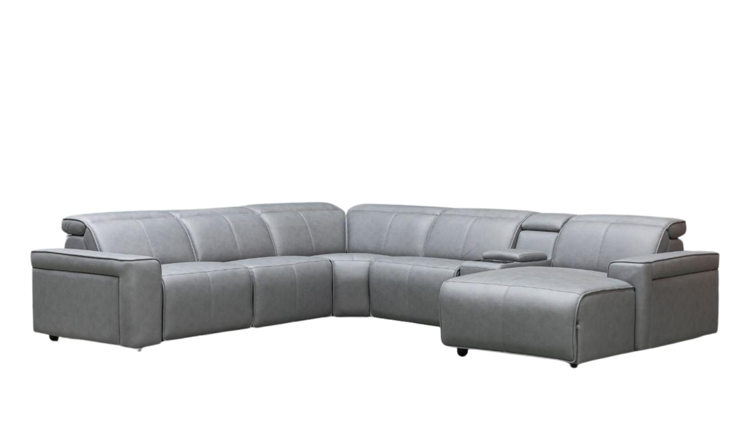 Klaussner Leonardo 6 Piece Fabric Power Recliner Sectional with Storage