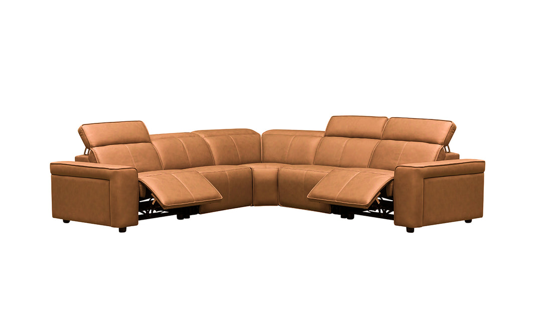 Klaussner Leonardo 6 Pieces Power Recliner Leather Sectional Sofa