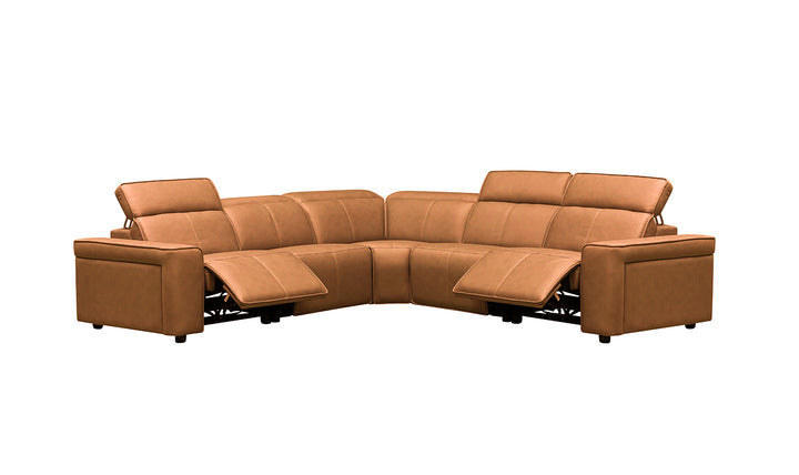 Klaussner Leonardo 6 Pieces Power Recliner Leather Sectional Sofa