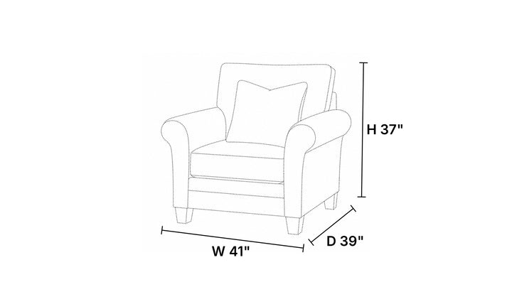 Klaussner Norwood Fabric 3 Seater Sofa with Accent Pillow