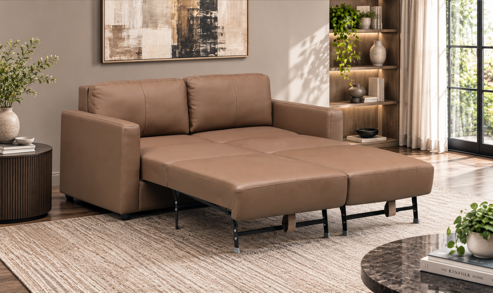 Klaussner Nova Leather Queen Sleeper Sofa with Cloud Fold Mechanism-Jennifer Furniture