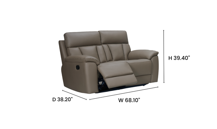 Klaussner Raffinato Manual Reclining Leather Loveseat - Jennifer Furniture