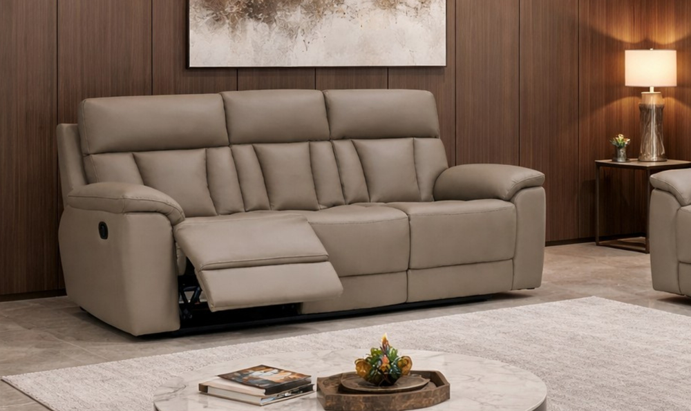 Klaussner Raffinato Manual Reclining Leather Sofa-Jennifer