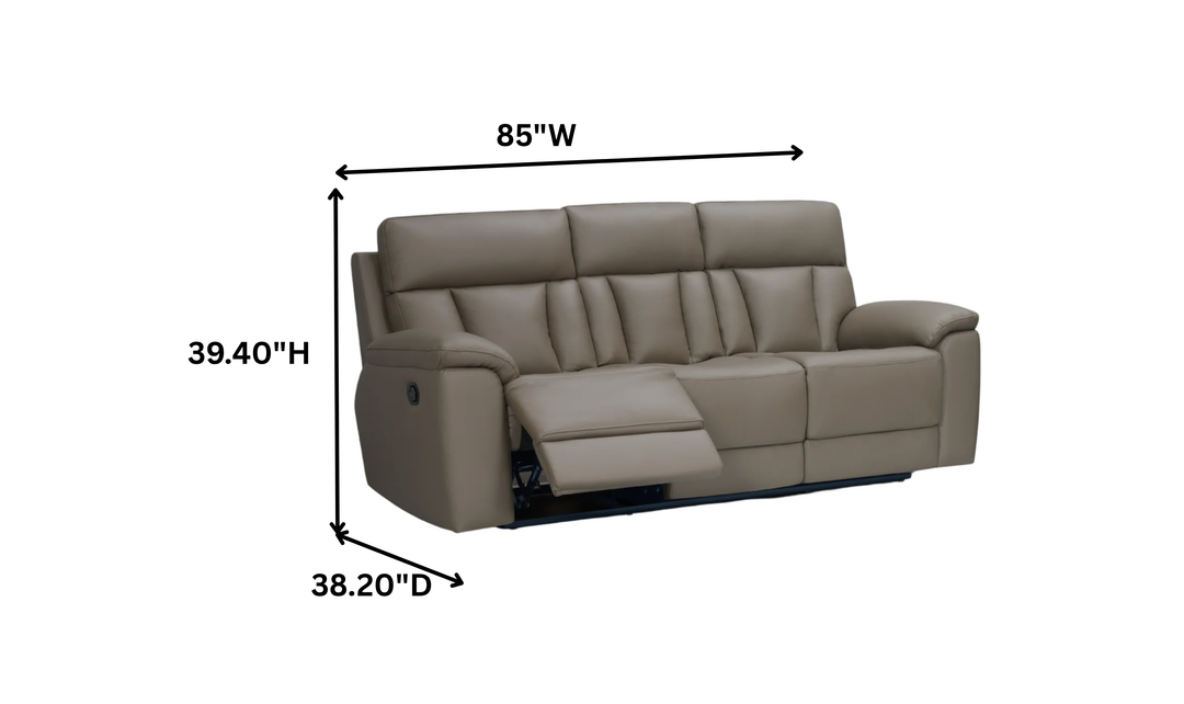 Klaussner Raffinato Manual Reclining Leather Sofa-Jennifer