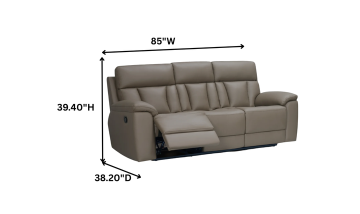 Klaussner Raffinato Manual Reclining Leather Sofa-Jennifer