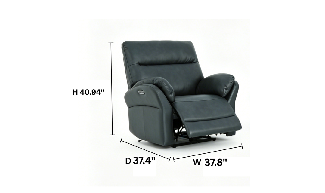 Klaussner Ravello Leather Reclining Chair with USB Port